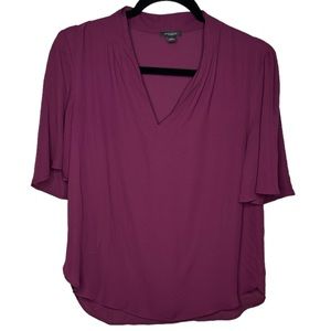Ann Taylor Factory Maroon Blouse Size XS